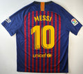 2018/19 FC Barcelona Lionel Messi #10 home jersey back, size Large
