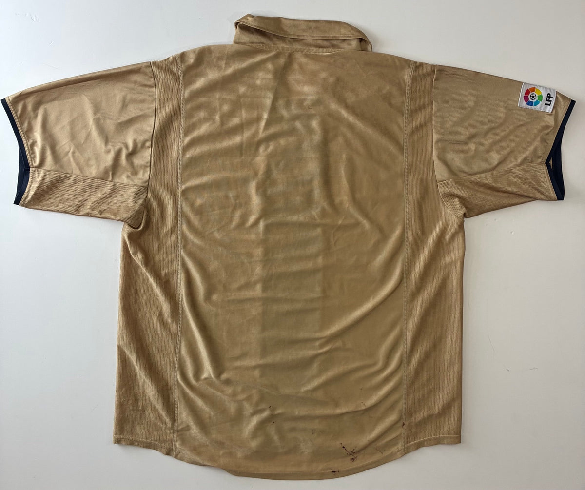 FC Barcelona 2001-02 Nike away gold jersey size XXL back with La Liga patch