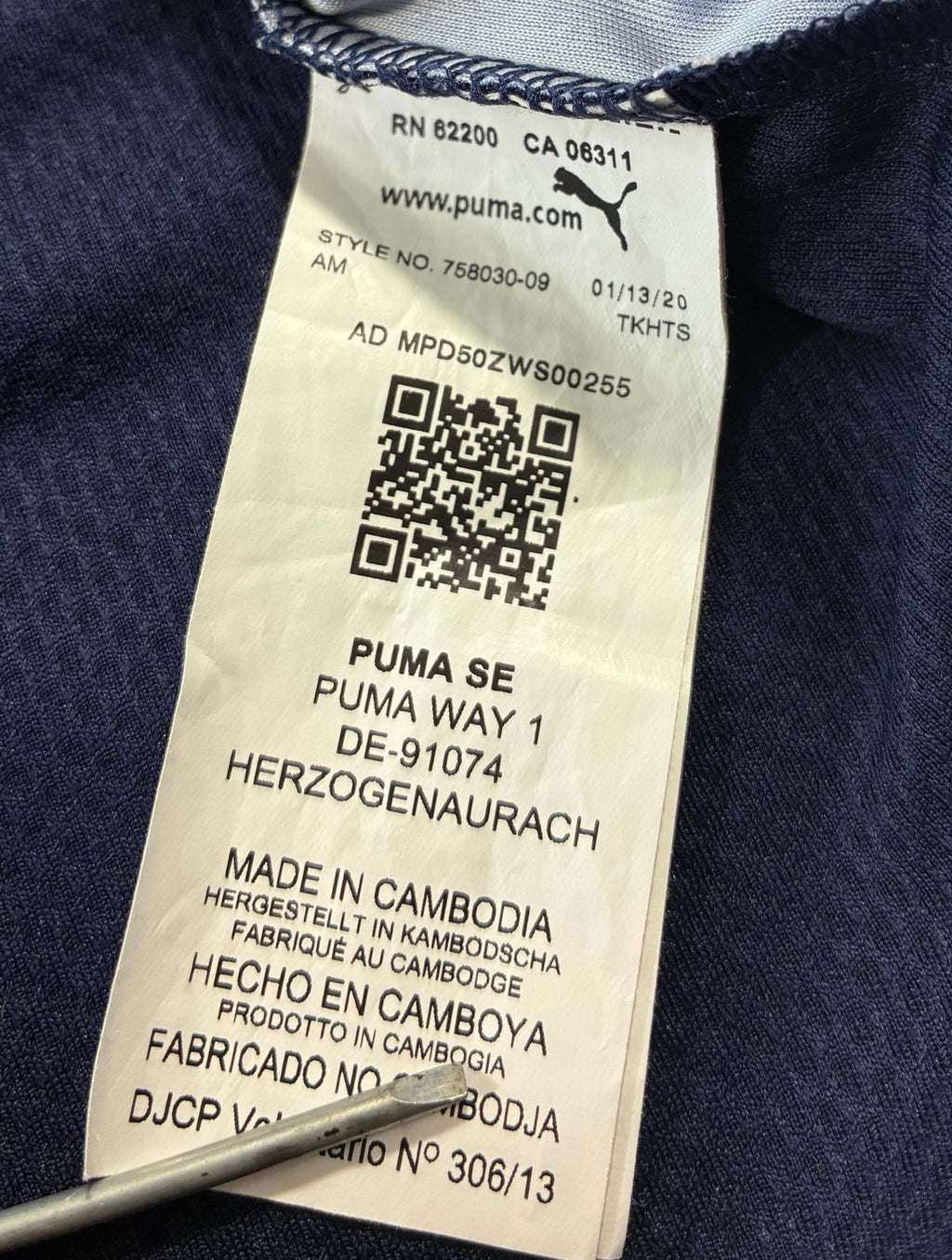 Manchester City 2020-21 Puma pre-match third shirt size XL style tag 758030-09